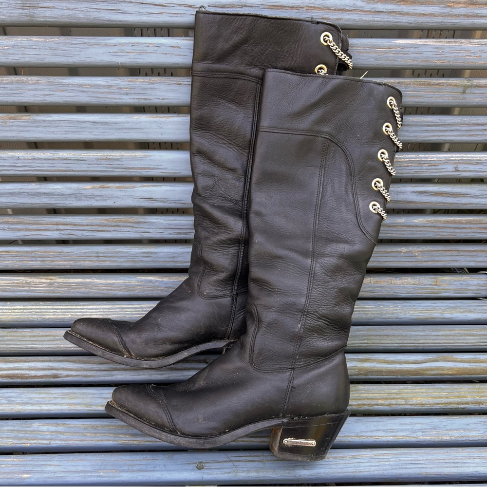 Vintage Harley Davidson Western Style Heeled Boots - Picture 1 of 11